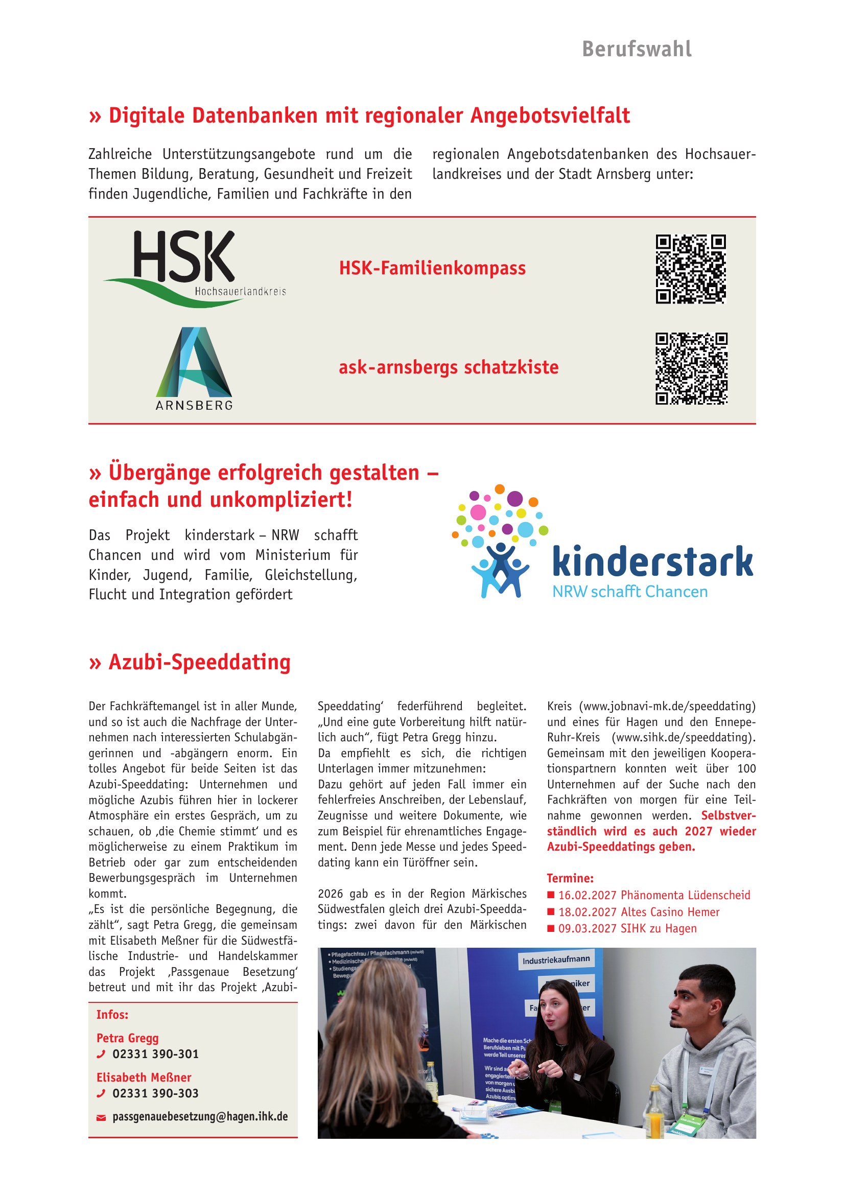 Azubi-Kompass 2027 - Digitale Angebotsdatenbanken und Azubi-Speeddating