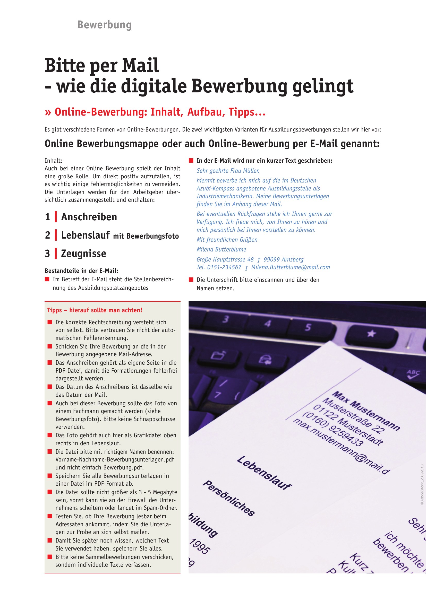 Azubi-Kompass 2027 - Online-Bewerbung per E-Mail