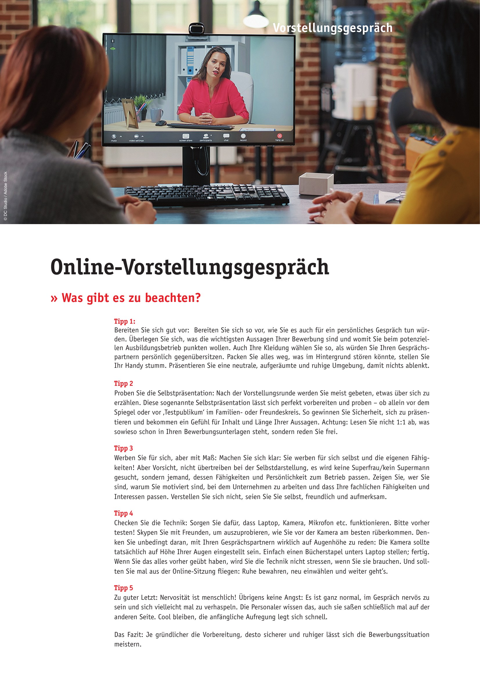 Azubi-Kompass 2027 - Online-Vorstellungsgespräch