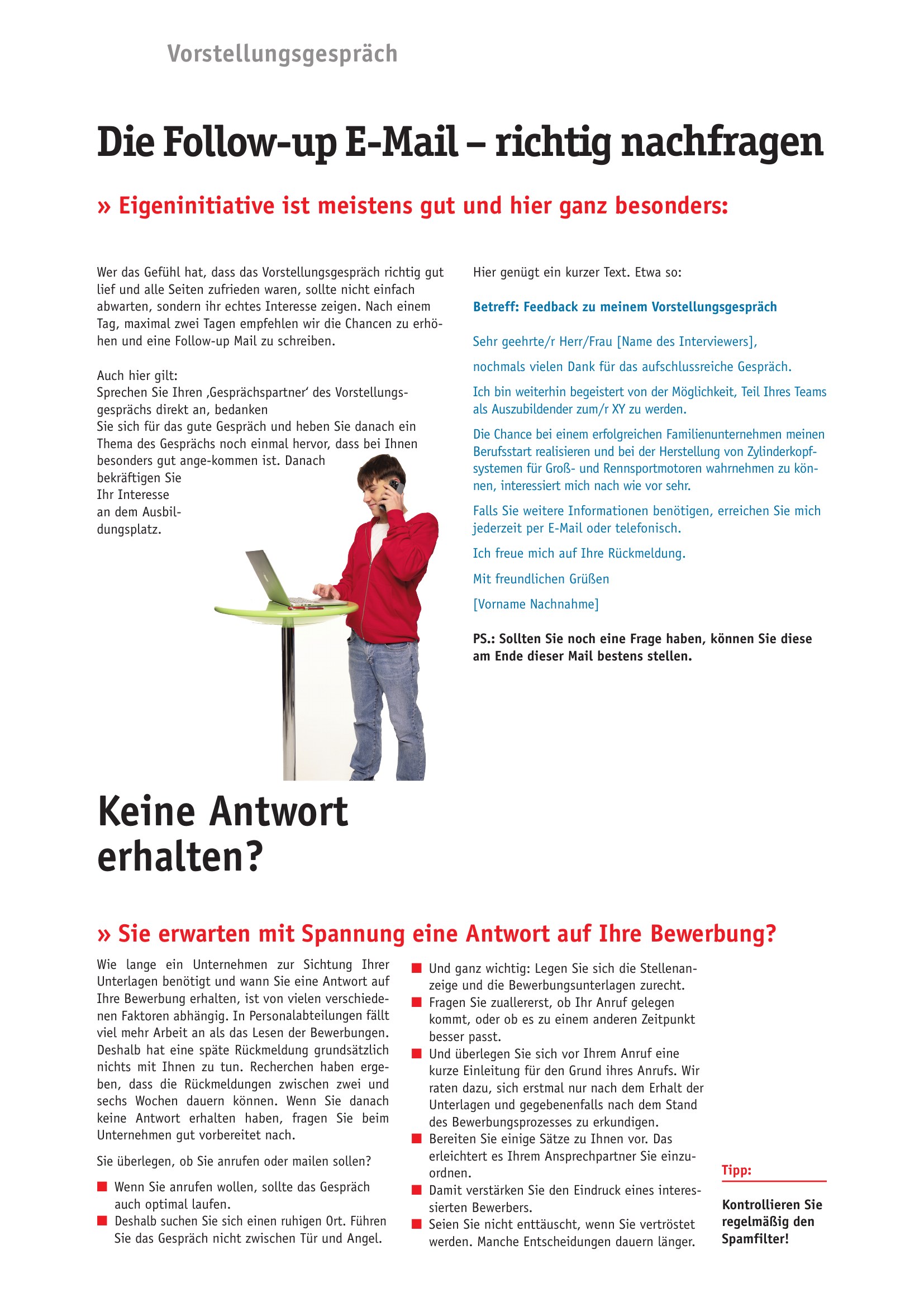 Azubi-Kompass 2027 - Die Follow-up E-Mail und keine Antwort erhalten