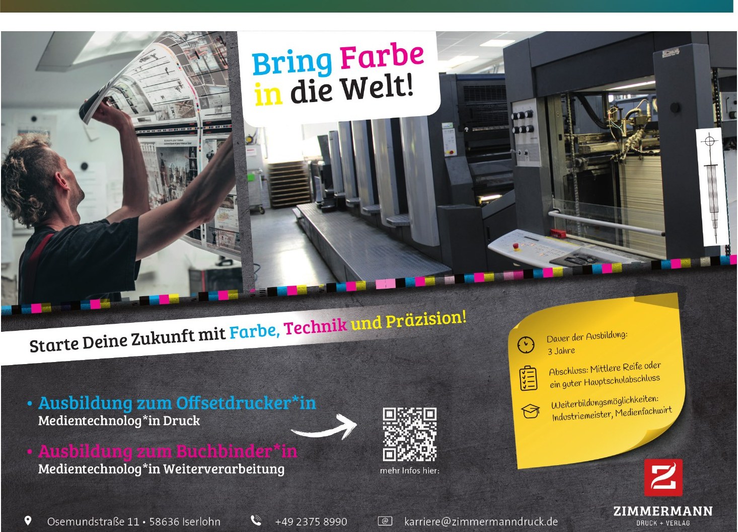 Anzeige Zimmermann Druck + Verlag