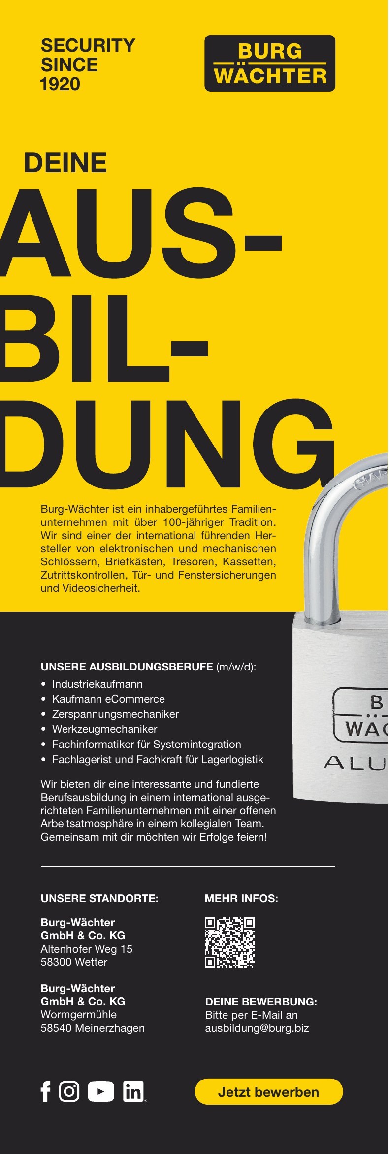 Anzeige BURG-WÄCHTER